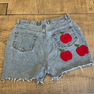 Just My Size Denim Co Apple Patch Cutoff Shorts Vintage Cottagecore Denim